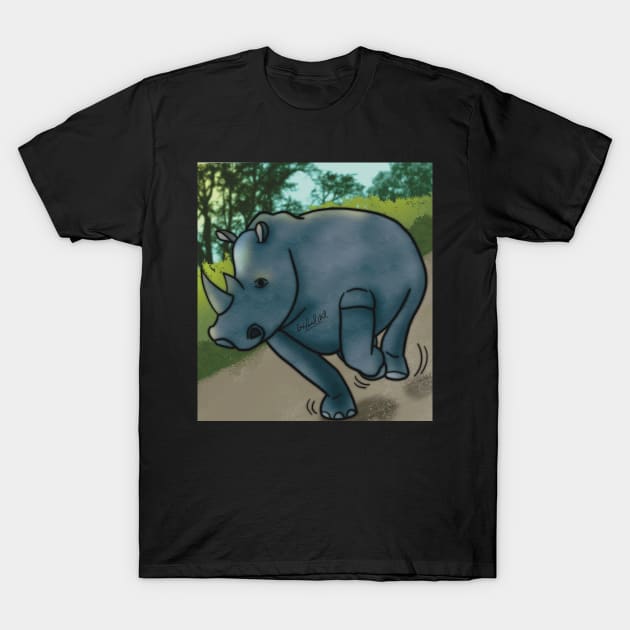 Rhino on the loose T-Shirt by Dr Paul Art